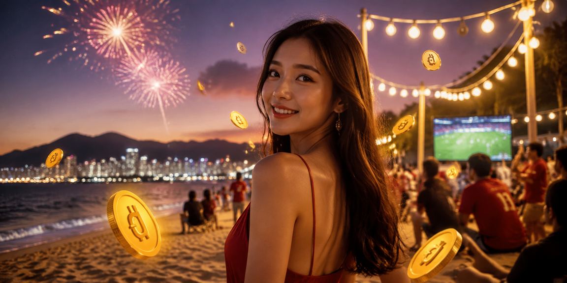 Người dùng VIP tại bãi biển Đà Nẵng kiểm tra số dư tài khoản và giao dịch tài chính