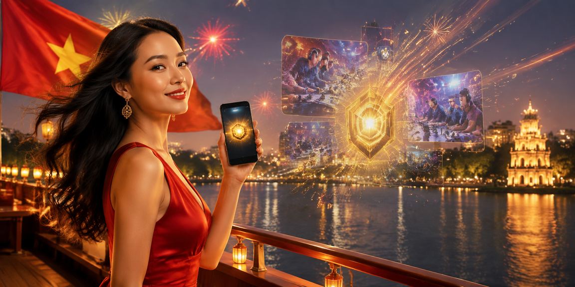 Không khí lễ hội esports tại Hà Nội với màn hình lớn và người hâm mộ sôi động